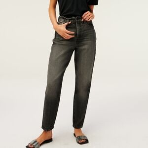Good American Good Mom High Rise Vintage Black Jean NEW